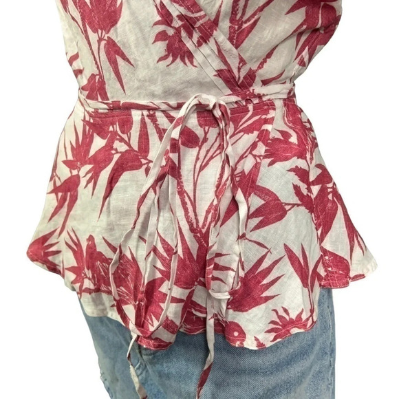 NWT Polo Ralph Lauren Floral linen Print Wrap Top Womens Sz XL - Picture 9 of 11
